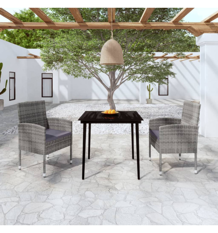 Ensemble à manger de jardin 3 pcs Anthracite | Mobilier & Déco