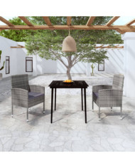 Ensemble à manger de jardin 3 pcs Anthracite | Mobilier & Déco