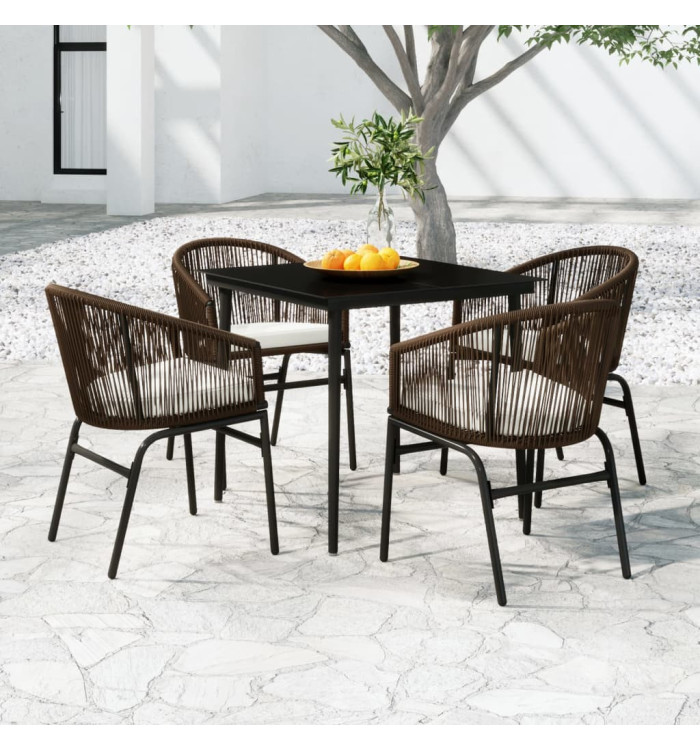 Ensemble à manger de jardin 5 pcs Marron | Mobilier & Déco