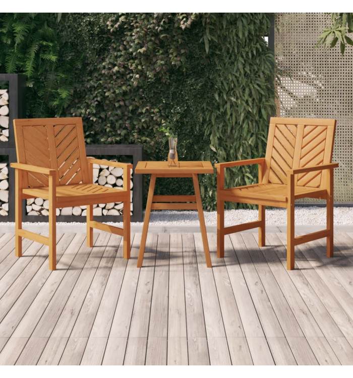 Chaises à manger de jardin lot de 2 bois massif d'acacia | Mobilier & Déco