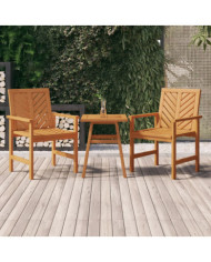 Chaises à manger de jardin lot de 2 bois massif d'acacia | Mobilier & Déco