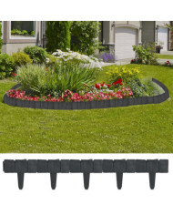 Clôture de jardin/pelouse plastique aspect de pierre 41 pcs 10m | Mobilier & Déco