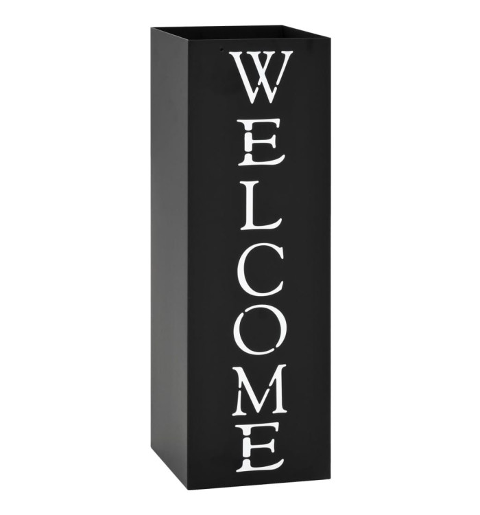 Porte-parapluie Welcome Acier Noir | Mobilier & Déco