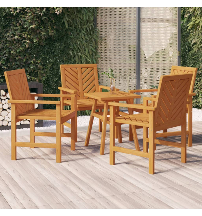 Chaises à manger de jardin lot de 4 bois massif d'acacia | Mobilier & Déco