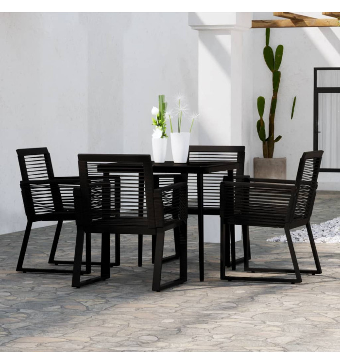 Ensemble à manger de jardin 5 pcs Noir | Mobilier & Déco