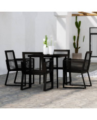 Ensemble à manger de jardin 5 pcs Noir | Mobilier & Déco