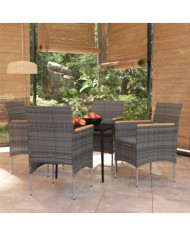 Ensemble à manger de jardin et coussins 5pcs Gris/noir | Mobilier & Déco