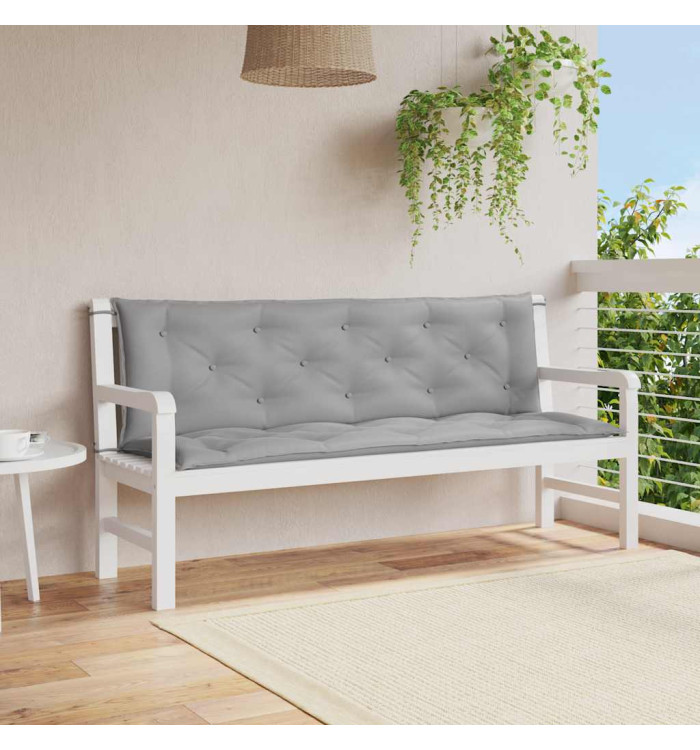Coussin de banc de jardin gris 150x(50+50)x7 cm tissu oxford | Mobilier & Déco