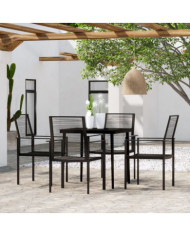 Ensemble à manger de jardin 5 pcs Noir | Mobilier & Déco