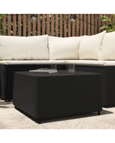 Table basse de jardin Carré Noir 50x50x30 cm Résine tressée | Mobilier & Déco