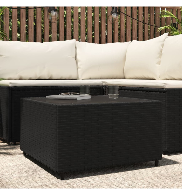 Table basse de jardin Carré Noir 50x50x30 cm Résine tressée | Mobilier & Déco