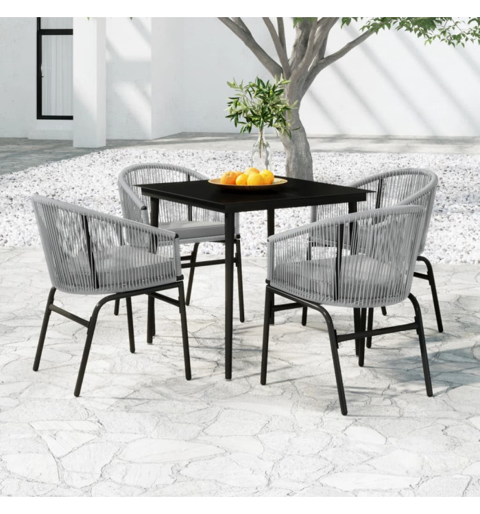 Ensemble à manger de jardin 5 pcs Gris | Mobilier & Déco