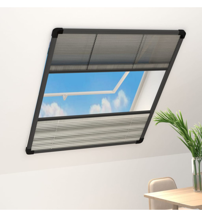 Moustiquaire plissée pour fenêtre Aluminium 80x100 cm et auvent | Mobilier & Déco