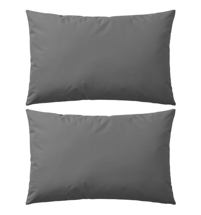 Oreiller d'extérieur lot de 2 60 x 40 cm Gris | Mobilier & Déco