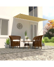 Auvent rétractable 250x150 cm Jaune et blanc | Mobilier & Déco