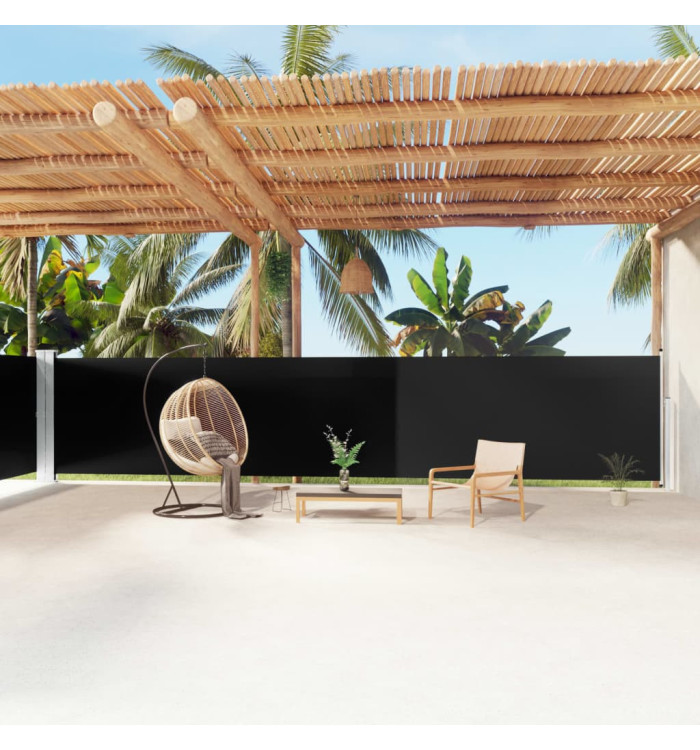 Auvent latéral rétractable Noir 160x1200 cm | Mobilier & Déco
