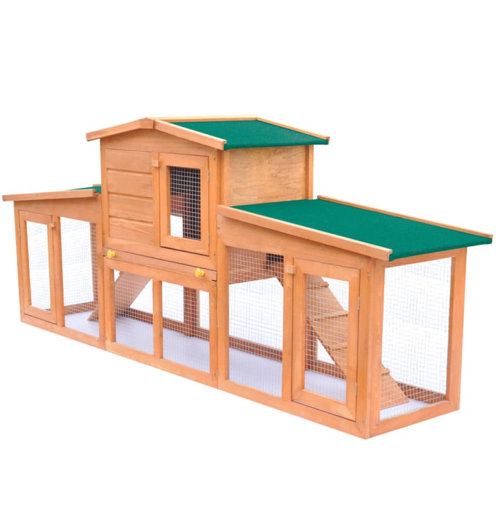 Clapier large pour petits animaux avec toits Bois | Mobilier & Déco