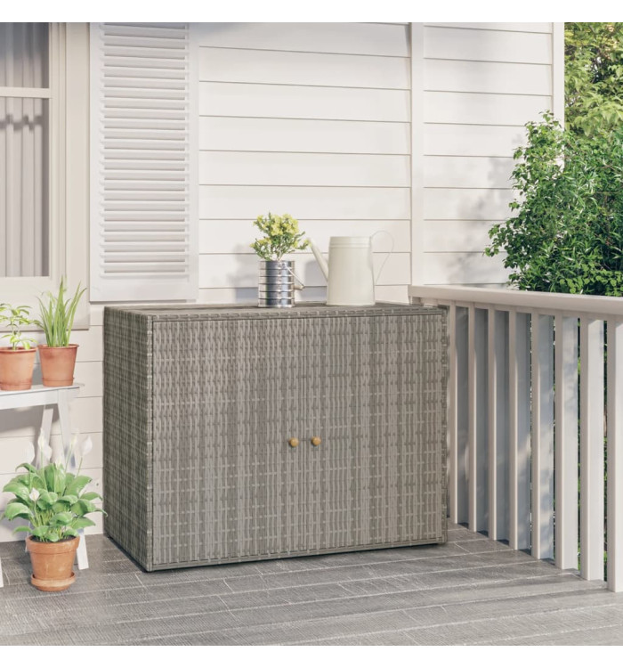 Armoire de rangement jardin Gris 100x55,5x80 cm Résine tressée | Mobilier & Déco