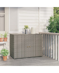 Armoire de rangement jardin Gris 100x55,5x80 cm Résine tressée | Mobilier & Déco