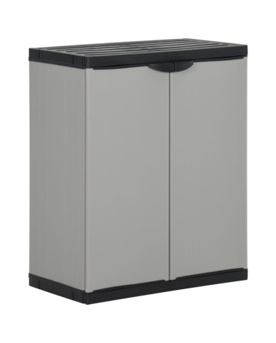 Armoire à déchets de jardin Gris et noir 68x40x85 cm PP | Mobilier & Déco