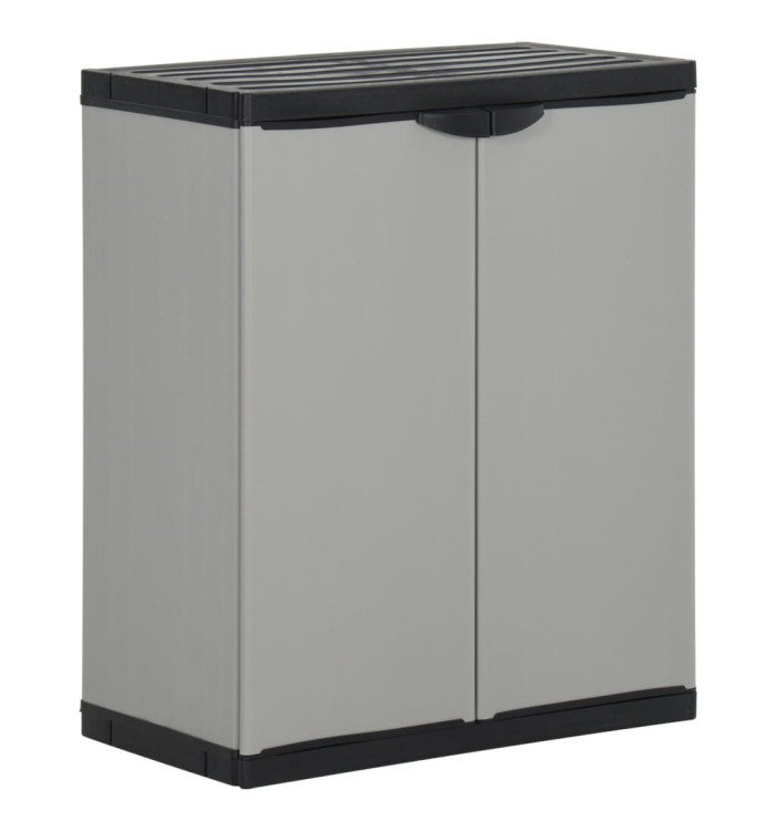 Armoire à déchets de jardin Gris et noir 68x40x85 cm PP | Mobilier & Déco
