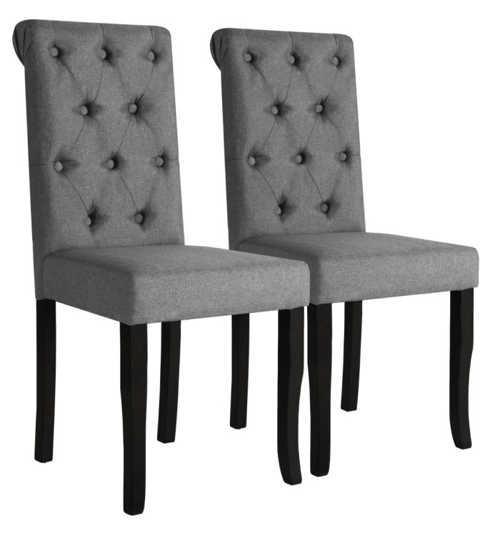 Chaises à manger lot de 2 gris foncé tissu | Mobilier & Déco