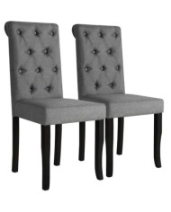 Chaises à manger lot de 2 gris foncé tissu | Mobilier & Déco