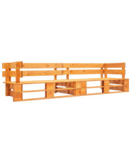 Canapé de jardin palette 2 places marron miel bois | Mobilier & Déco