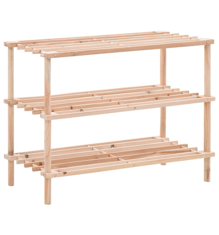 Range-chaussures à 3 étagères Bois de sapin solide | Mobilier & Déco