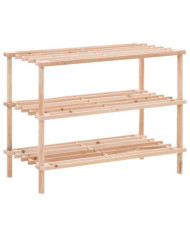 Range-chaussures à 3 étagères Bois de sapin solide | Mobilier & Déco