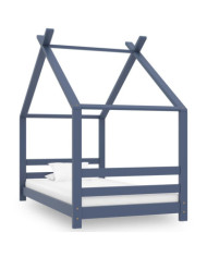 Cadre de lit d'enfant Gris Bois de pin massif 80x160 cm | Mobilier & Déco