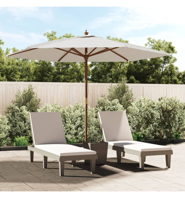 Parasol de jardin avec mât en bois sable 299x240 cm | Mobilier & Déco