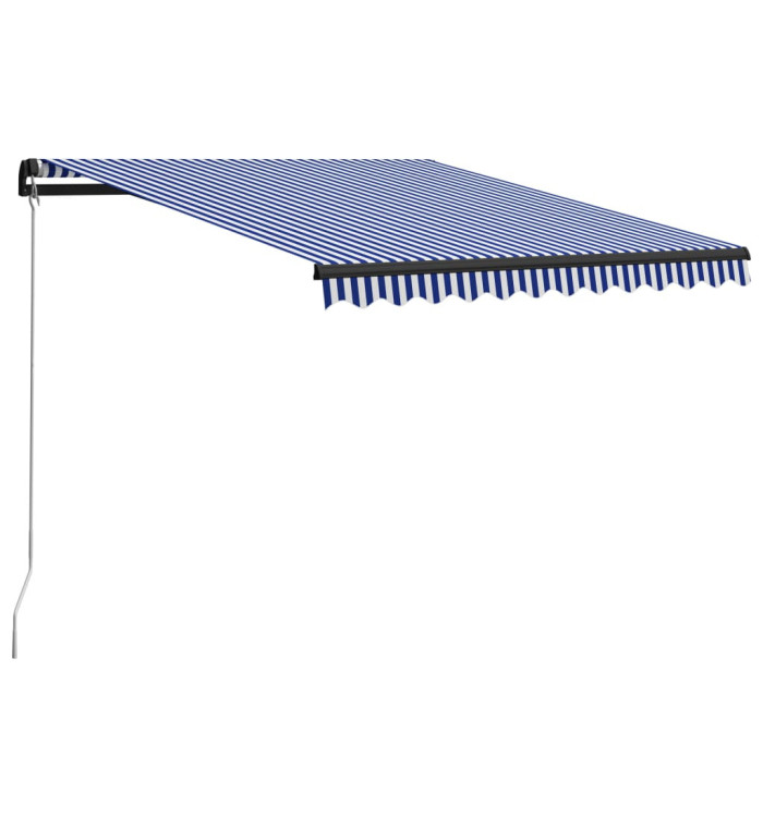 Auvent manuel rétractable 300x250 cm Bleu et blanc | Mobilier & Déco