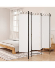 Cloison de séparation 6 panneaux Blanc 240x200 cm Tissu | Mobilier & Déco