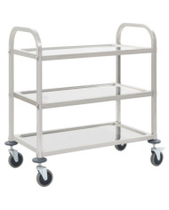 Chariot de cuisine à 3 niveaux 95x45x83,5 cm Acier inoxydable | Mobilier & Déco