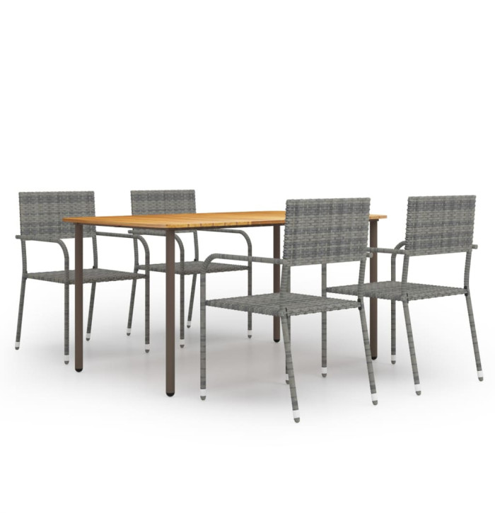 Ensemble à manger de jardin 5 pcs Résine tressée Anthracite | Mobilier & Déco