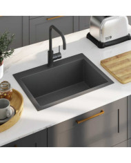 Évier de cuisine fait main Noir Acier inoxydable | Mobilier & Déco