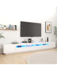 Meuble TV avec lumières LED Blanc 300x35x40 cm | Mobilier & Déco
