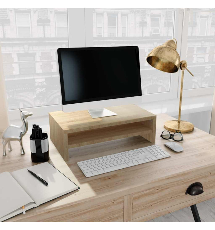 Support de moniteur Chêne sonoma 42x24x13 cm Bois d’ingénierie | Mobilier & Déco