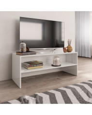 Meuble TV Blanc brillant 100x40x40 cm Bois d’ingénierie | Mobilier & Déco