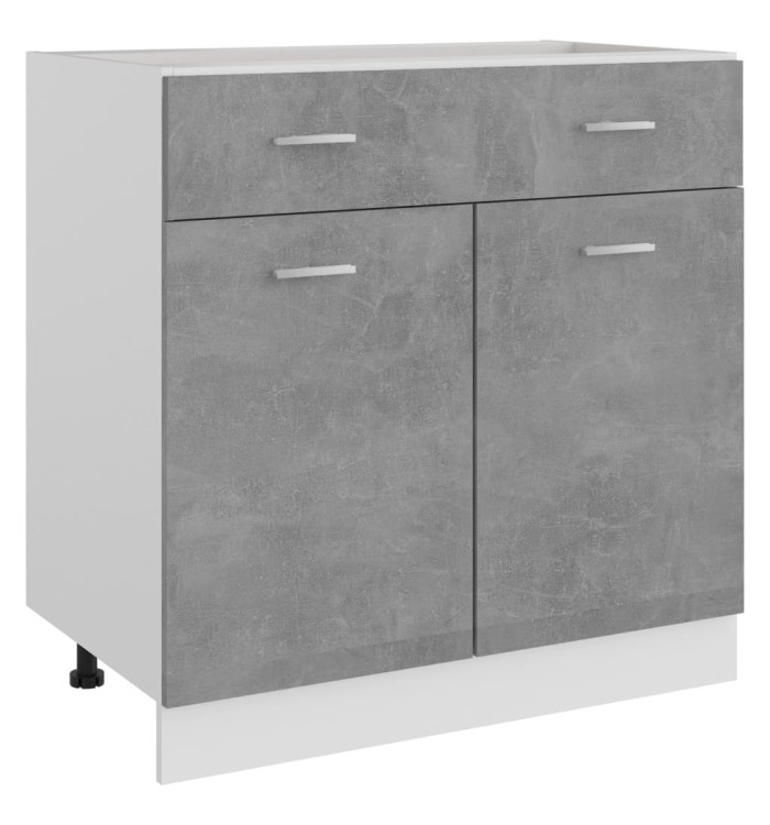 Armoire de plancher à tiroir Gris béton Bois d’ingénierie | Mobilier & Déco