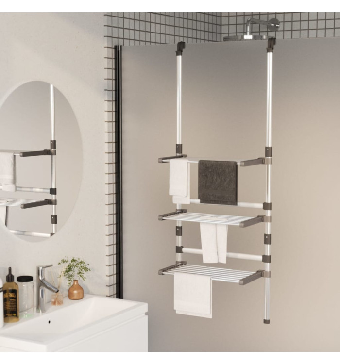 Séchoir à linge suspendu à 3 niveaux Aluminium | Mobilier & Déco