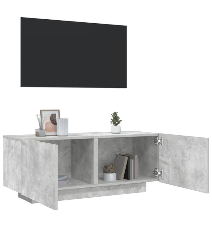 Meuble TV Gris béton 100x35x40 cm Bois d'ingénierie | Mobilier & Déco