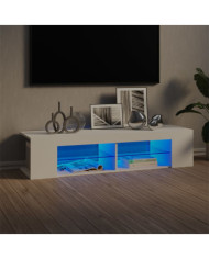Meuble TV avec lumières LED blanc 135x39x30 cm | Mobilier & Déco