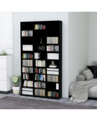 Armoire à CD Noir 102x16x177,5 cm Bois d'ingénierie | Mobilier & Déco