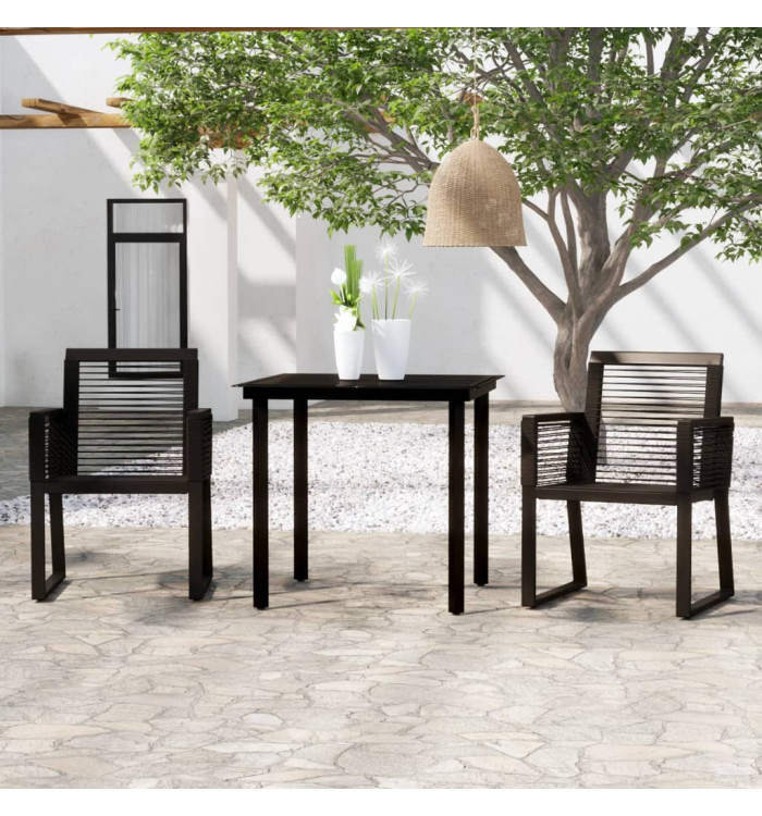 Ensemble à manger de jardin 3 pcs Noir | Mobilier & Déco