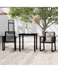 Ensemble à manger de jardin 3 pcs Noir | Mobilier & Déco
