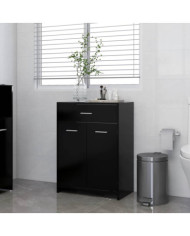 Armoire de salle de bain noir 60x33x80 cm bois d’ingénierie | Mobilier & Déco