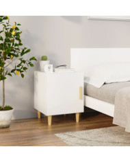 Table de chevet Blanc brillant Bois d'ingénierie | Mobilier & Déco