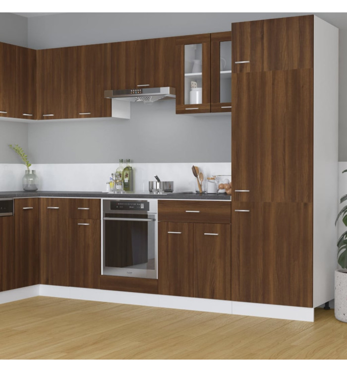 Armoire en verre suspendue "Lyon" Chêne marron | Mobilier & Déco